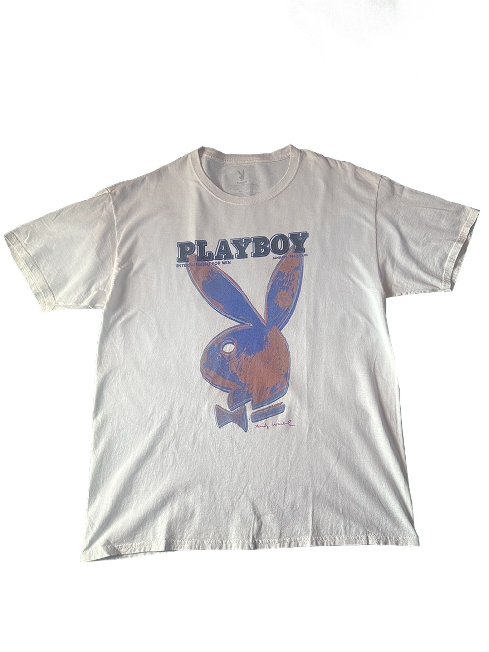 Playboy x Andy Warhol Bunny Graphic Tee White Men’s XL Y2K Pop Art Shirt